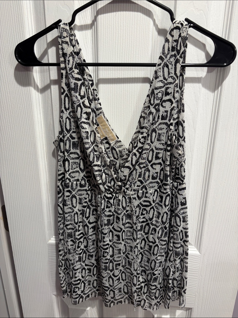Michael Kors Black and White Patterned Tank Top
